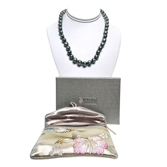 Honora Graduated Green Baroque Freshwater Pearl Necklace (6027) - Picture 1 of 9